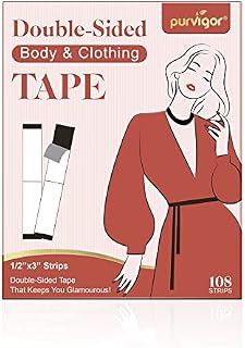 Double Sided Body Tape and Clothing Tape (108 Pack), Transparent Tit Tape for Clothes, Dress & Body, Suitable for All Fabric Types and Sensitive Skin, Extra Adhesive Boob Tape