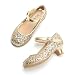 THEE BRON Toddler Little Girls Low Medium Heel Dress Flats Mary Jane Pumps (8M US Toddler, TB901 Gold)