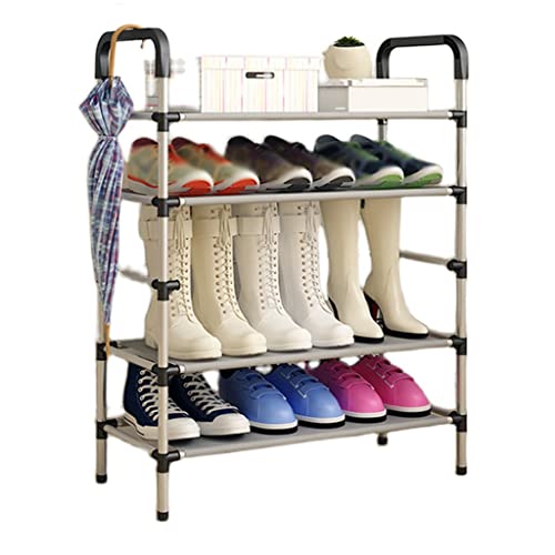 KWMAEEUID Zapatero Zapatero de 4 Niveles Estante para Zapatos de Metal Estante Organizador de Almacenamiento apilable Extensible - Entrada Sala de Estar Dormitorio Gabinete para Zapatos de