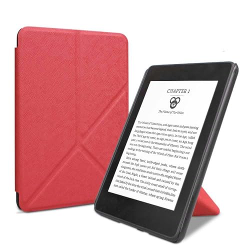 Funda para Kindle Paperwhite de 6 pulgadas de 5ª/6ª/7ª generación (versión 2012/2013/2015, modelo: EY21 y DP75SDI), funda inteligente de piel sintética delgada con soporte plegable y encendido