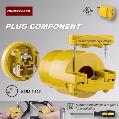 image for CUBEFELLER® Electrical Replacement Plug & Connector Set, Extension Co