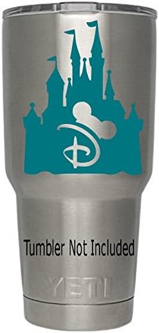 Disney Castle D (Teal) (Tumbler not included) sticker, car, Window, peal and stick,decal quotes Sticker for tumblers cups mugs (Teal)