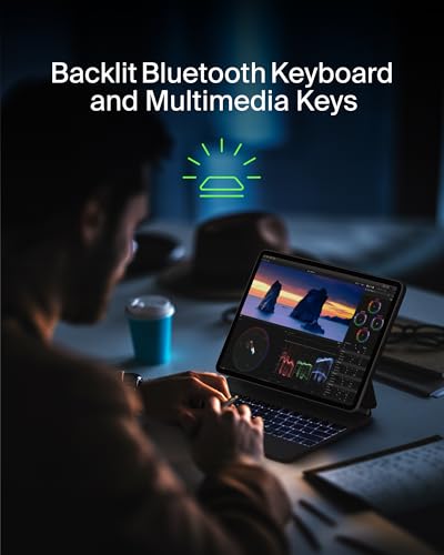 Image of Belkin Pro Keyboard Case w /Magnetic Stand, Backlit Bluetooth Keyboard, Multi-Gesture Controls, Magnetic Apple Pencil Storage Compatibility, & Multimedia Keys for iPad Pro 13 inch (M4 /M5) - Black