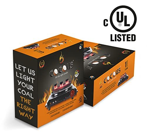 Cocous Coal Burner For Hookah Incense 1100W – Multipurpose Electric Hookah Coals Burner For Shisha, Overheat Protection, Hookah Charcoal Burner For Shisha Cubes Hot Plate Counter Top With Ul Listed #TOP7