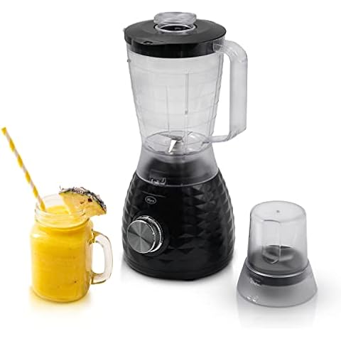 NYRA 2 in 1 Jug Blender With 1.5L Plastic Jar, 2 Speed with Plus Pulse Control, Smoothie Kitchen Blender, Coffee/Spice Grinder, Liquidiser 400W (Black) Cover