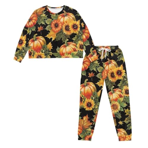 Image of Women's Pajamas Set Soft 2 Piece Loungewear Long Sleeve Pj Set Matching Sleepwear with Pockets for Women Plus Size