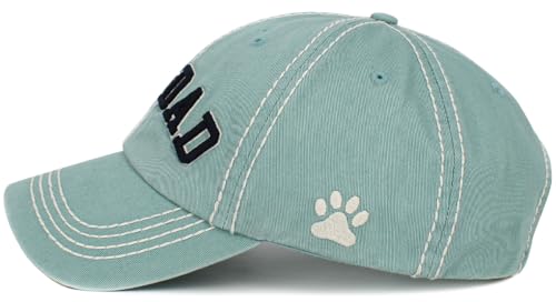 Image of KBETHOS Dog Cat Mom Dad Theme Womens Baseball Cap Distressed Vintage Unconstructed Embroidered Patch Hat