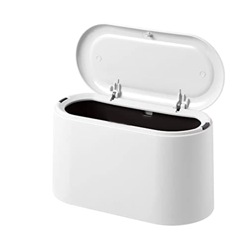 CTRLZS 1Pcs Tabletop Trash Can with -Up Lid Mini Trash Can Plastic Tabletop Trash Can