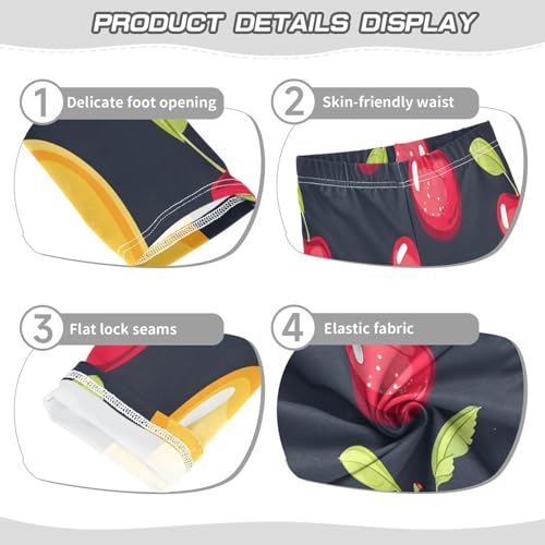 Toddler Girls Leggings Printed Yoga Pants Leggings Red Yellow Apples for Kids3