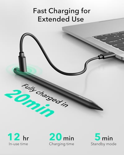 Image of ESR Geo Digital iPad Pencil Findmy Compatible with Apple iPad 2018-2026,with Easy Shortcuts for Apple iPad A16 /10 /9 /8 & Air 13 /11 & Pro 12.9 /13 /11 & Mini 7 /6 /5,Black(No Wireless Charging)