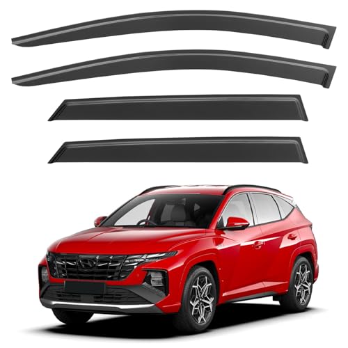 Image of Window Visors Rain Guards for 2022 2023 2024 2025 2026 Hyundai Tucson, Out-Channel Window Vent Wind Deflectors Visors Shades for 22 23 24 25 26 Tucson SE SEL N-Line Limited