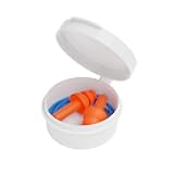 Corded Ear Plugs with 1 Reusable Case, 10 Pair for Sleeping, Snoring, Loud Noise, Traveling, Concerts, Construction, & Studying, Noise Reduction and Comfort, Contour to Ears, Orange, NRR 26