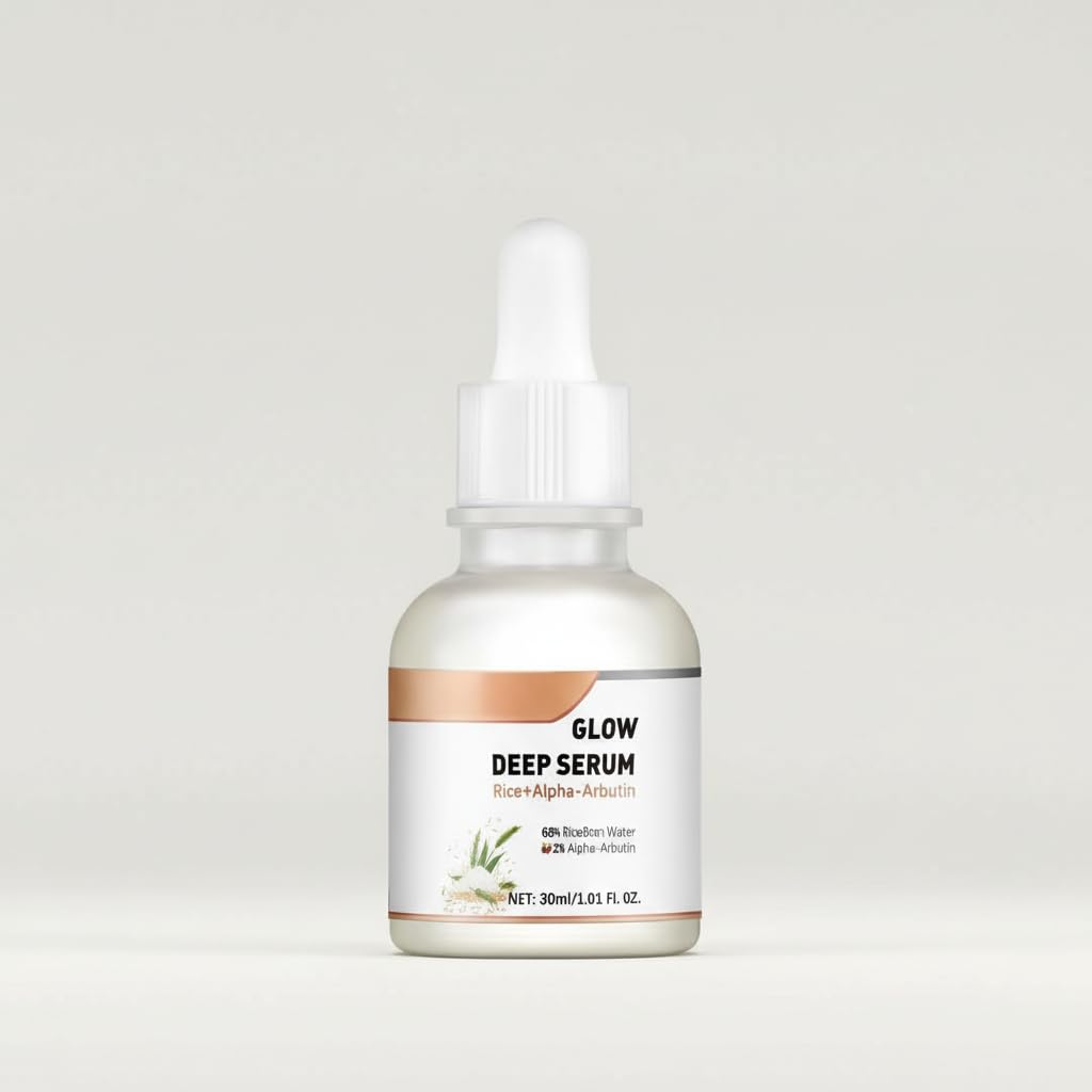 KASTWAVE Glow Deep Serum for Face, Hydrating Serum with Rice+Alpha-Arbutin, Daily Anti-Aging Skin Care Treatment for Fine Lines, Dark Spots, Acne Scars, Suitable for all skin types, 30ml