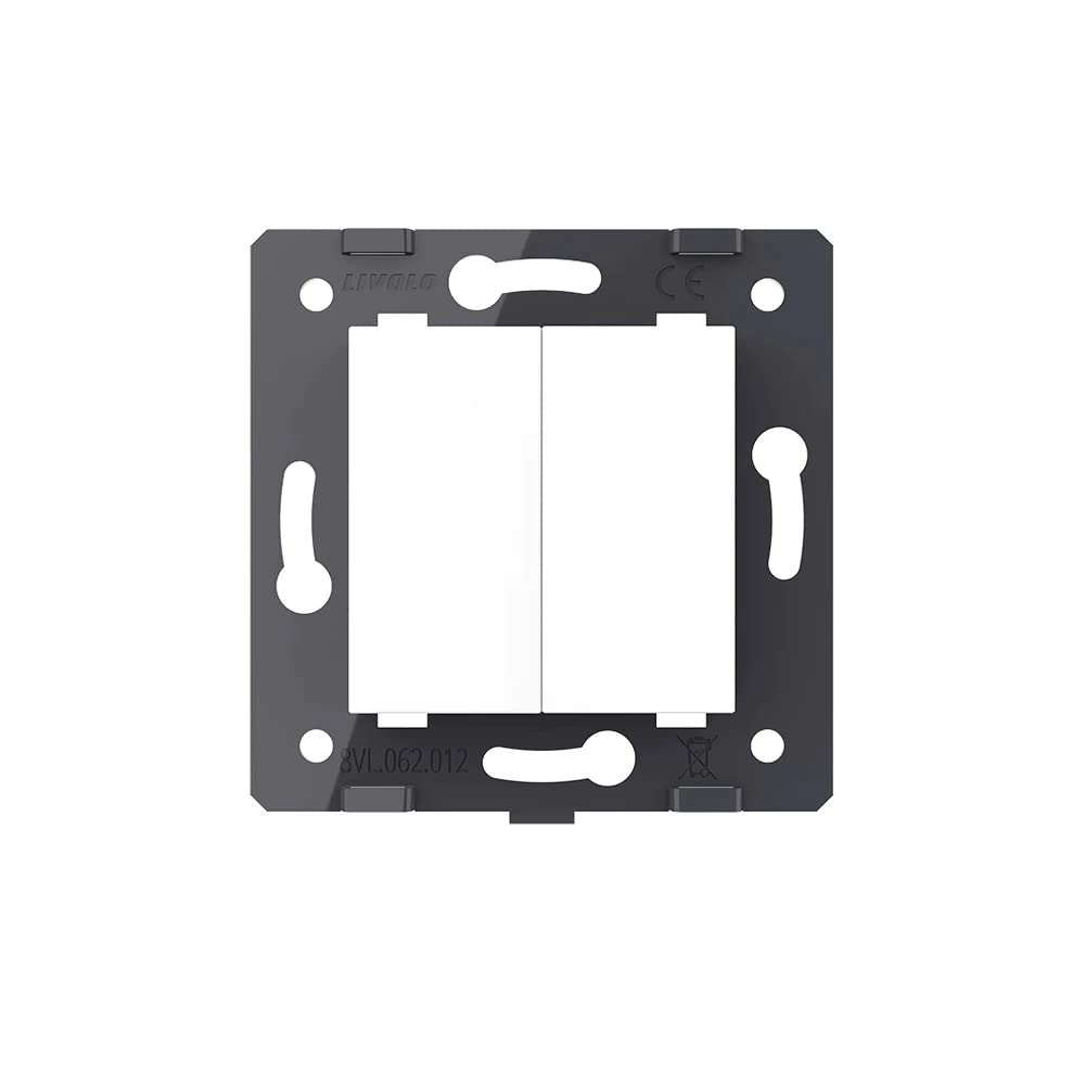 LIVOLO Interni a 2 marce Interruttore a bilanciere bianco VL-C7-K2-11 interruttore a levetta 2 scomparti senza pannello in vetro interruttore di alta qualità per scale, corridoio domestico
