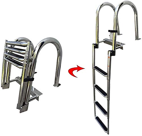 Échelle télescopique bateau en inox 4 marches robustes pour yacht de luxe