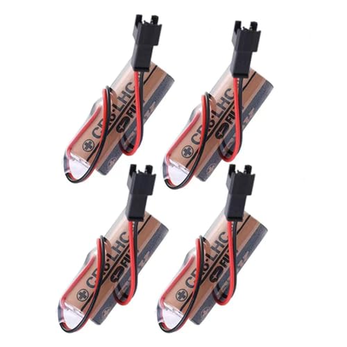 (4個入り)CR8.LHC 3V 2600mAh 互換 PLCリチウム電池、に適しています TOTO アクアオート自動水栓用リチウム電池 TH57211 CR8-LHC TH559EDV410R、小便器パーツバッテリーパック (黒プラグ付き)
