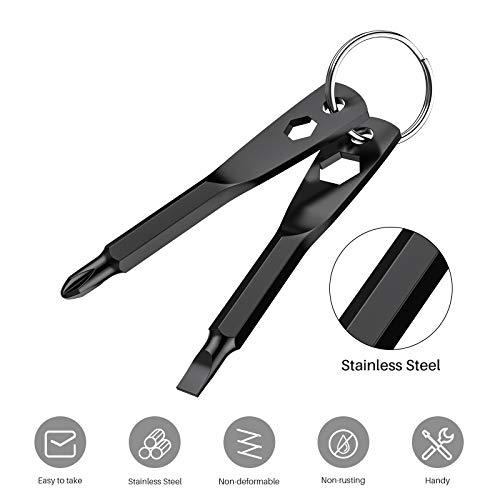 Keychain Screwdriver Tool Gifts for Men, Kusonkey 4-in-1 Screwdriver bit with Phillips, Slotted and Hex Wrench,Christmas Gifts for Men,DIY Handyman,Electrician,Father/Dad,Husband, Boyfriend,Him,Women