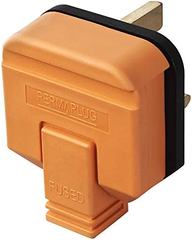 Permaplug Orange Mains UK Heavy Duty Plug UK Top 13A 13 Amp Fused 3 Pin(1)