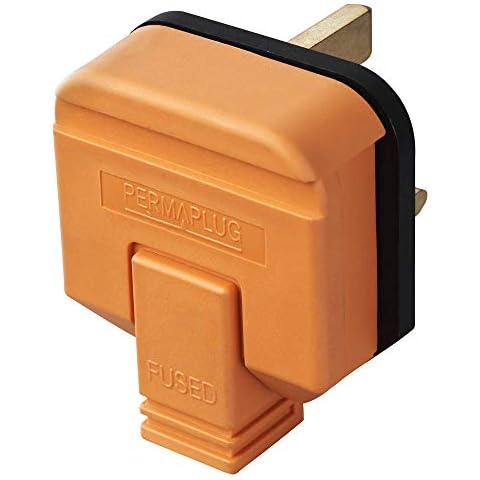 HW Electronics Masterplug HDPT13O 13A Orange Rubber Composite Plug (Garden, Outdoor, Heavy Duty) Orange Cover