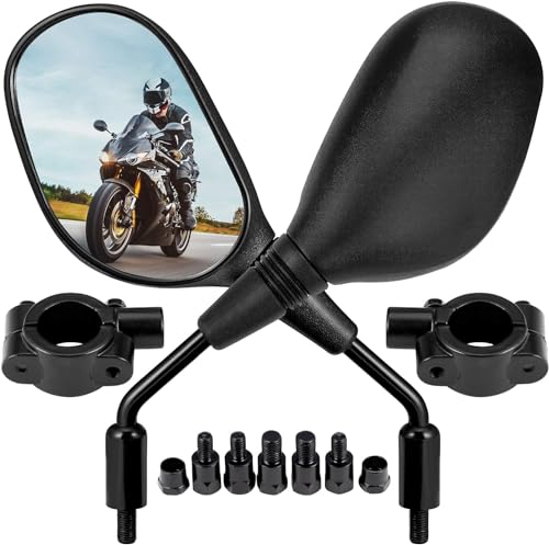 Kemimoto Rétroviseur VTT et Moto pour Guidon de 7/8, Réglage de Type Boule à 360°, Vis de 8 mm et 10 mm, Compatible avec Sportsman Scrambler FourTrax