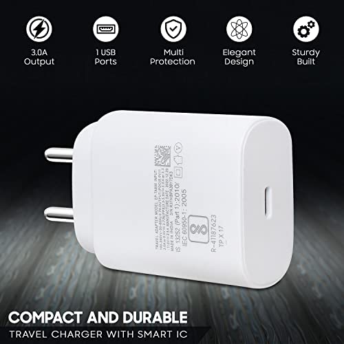 Image of 25w USB Type C Charger Adapter Compatible with Samsung F15 5G Cellular Phone Super Fast Charging Solution for USB C Other Galaxy Devices S | M | A | F Series All Mobile Phone Support 25 watt, White