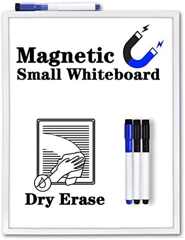Small White Board(11 x 14 Inches), Browill Magnetic Dry Erase Whiteboard Board with 4 Dry Erase Markers for to Do List, Refrigerator, Locker, Office Door, Wall - with Hook