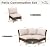PHI VILLA 3-Piece Wicker Patio Furniture Set, Outdoor Curved Sectional Sofa Conversation Set with Cushions, Half-Moon Modular Couch for Garden, Deck, Backyard, Beige