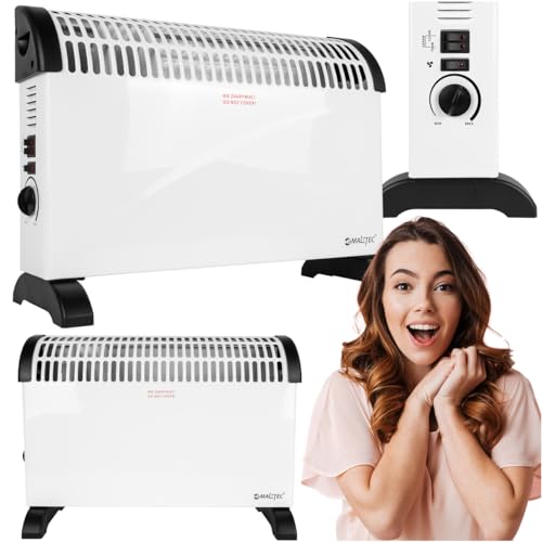 MalTec Konvektor CH2500DW Turbo | Heizgerät 2000W | 3 Heizstufen | Thermostat | Umkippschutz | Überhitzungsschutz