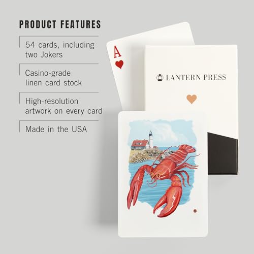 Lantern Press Lobster (Rojo), Baraja Póker 52 Cartas miniatura 3