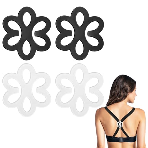 FACHOI Bra Strap Clips for Racer Back Anti-Slip Bra Straps Holder for Back for Women Cross Back Convertors Adjustable Bra Straps for Conceal Straps and Cleavage Control F6-HXFHK