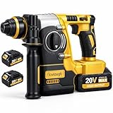 20V MAX SDS Plus Cordless Rotary Hammer Drill with 2 x 4.0Ah Batteries & Charger, 3-Mode Function for Concrete Drilling, Chiseling & Hammer Drilling, Electric Hammer for Masonry, Stone, Brick