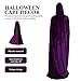 Veemoon Hooded Cloak Long Velvet Cape,Cloak Cape Wizard Hooded Reversible Cloak with Hood Adult for Halloween Christmas Cosplay Costumes Party Purple