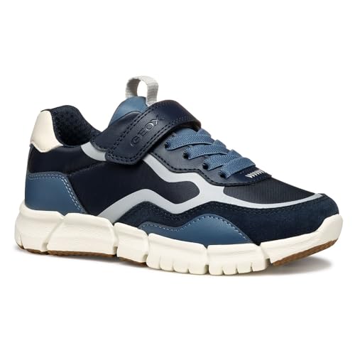 Geox   J FLEXYPER Boy A, Zapatillas Niños, Navy/Lt Grey,
