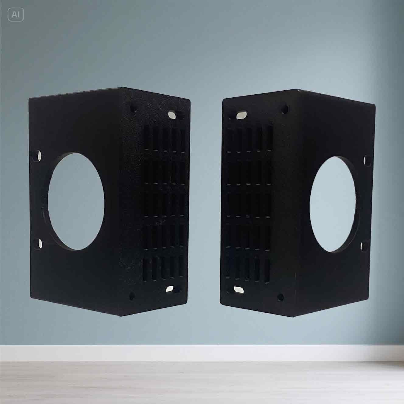 Rack-Ohren für Behringer XR18 / Midas MR18/ XR16/ SD16/ MR16 Einbausatz mit Lüftungsgitter, schwarz