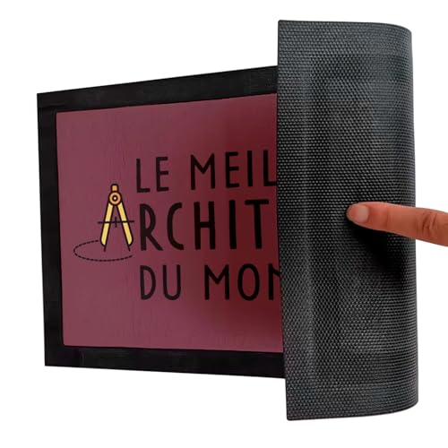 Paillasson architecte rouge idée cadeau original de bureau