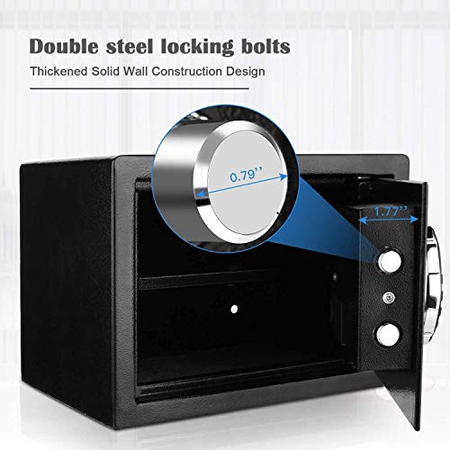 Himimi Digital Electronic Security Safe Box, Home Cabinet Safe with Keys & Digital Lock 0.57 Cubic Feet for Gun Jewelry Money Cash Valuables