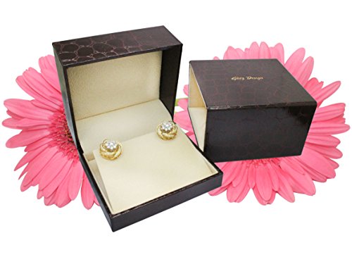 Natural Round Black Diamond Earrings 14K Solid Gold for women-mens Diamond studs4