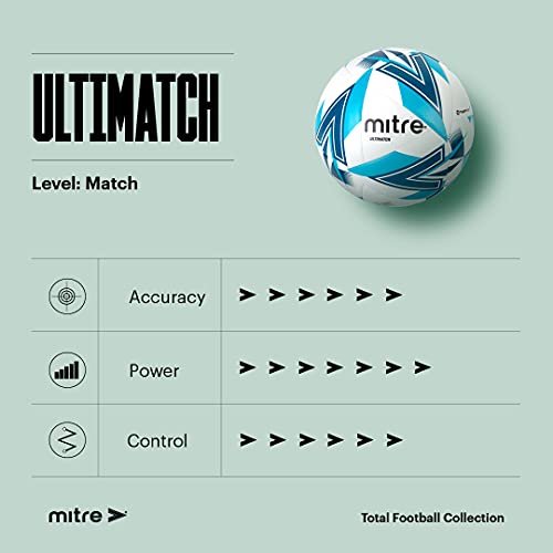 Mitre Ultimatch One Football, Enhanced Control, Extra Durability, Added Accuracy, Ball