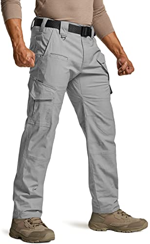 Image of CQR Men's Flex Ripstop Tactical Pants, Water Resistant Stretch Cargo Pants, Lightweight EDC Hiking Work Pants