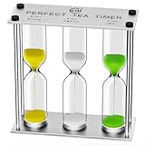 Tea Timer 3-4-5 Minute, Metal Frame Hourglass Timer, Color Hour Glass Sand Clock, Small Sand Timer Decoration, Stainless Steel Reloj De Arena, Mini Trio Tea Sand Watch XTG