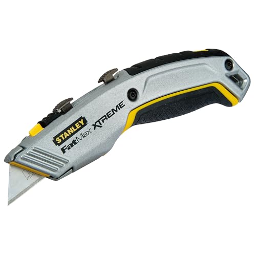 Stanley Fatmax 2 in 1 Messer PRO 0-10-798 (mit einziehbarer Klinge, 180 mm Länge, vielseitige Einsatzmöglichkeiten durch zwei Klingen (Haken- und Trapezklinge), robustes Zinkdruckgehäuse)