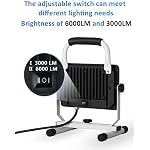 UFOND 6000 Lumen LED Work Light with Stand, 60W Waterproof Flood Light - Image 3