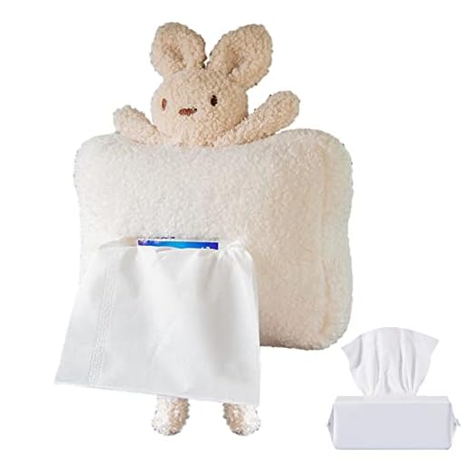 Cyhamse Soporte para Caja de pañuelos de Coche | Linda Caja de pañuelos de Dibujos Animados con Forma de Animal de Felpa Suave - Creative Hanging Car Paper Box para Asiento Trasero, Consola Central