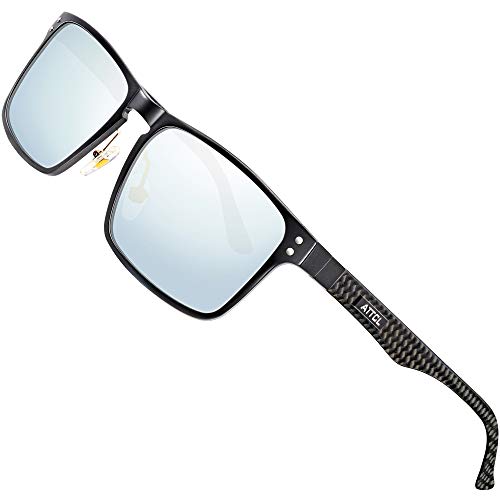 ATTCL Men's Fibra de carbon Sunglasses for men polarized UV protection 8999 Black+silver ATTCL Men's Fibra de carbon Sunglasses for men polarized UV protection 8999 Black+silver