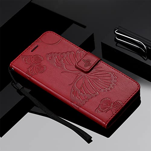 YiLin Capa tipo carteira para Samsung Galaxy Note 10 lite, capa flip em couro PU com flor borboleta