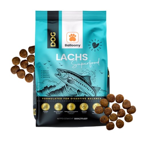 German Shephy Dog Food | Hypoallergen (500g) | Getreidefreies Hundefutter trocken | Mit Lachs & Kartoffel | Für gesunde Haut & glänzendes Fell | Mit hohem Fleischanteil | Leicht verdaulich