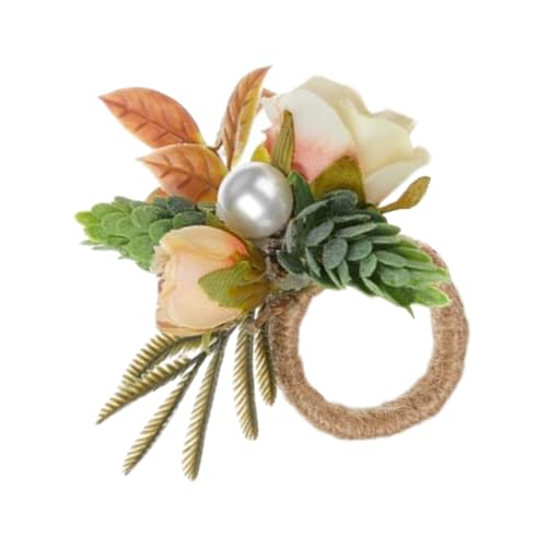 Anillos de servilleta de Flores – Servilleteros Artificiales para Mesa de Comedor, servilleteros Occidentales, Hebillas de servilletas de Rosas para Banquetes de Boda, decoración de Mesa de