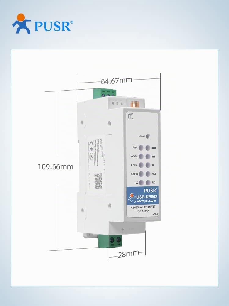 Europe HTTP MQTT GSM SMS 4G LTE Cat 1 modem con slot per scheda sim sostenere IoT Platform USR-DR502-E
