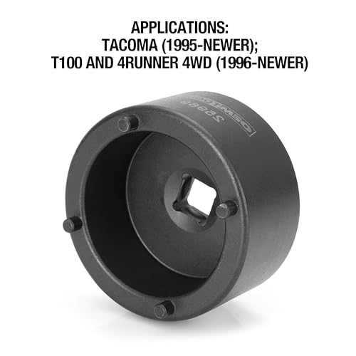 Image of OEMTOOLS Toyota 4 Pin Hub Locknut Socket Removes /Installs Tacoma Locknuts | Removes and Installs Locknuts on Tacoma, 4Runner, and T100 4WD, 1 /2 Inch Drive, Solid Pin Design, Prevents Locknut Damage