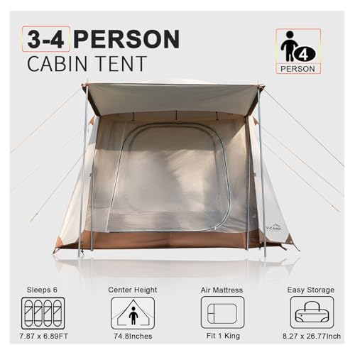 Carpa para camping impermeable para 4 personas miniatura 5